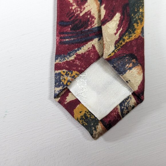 100% silk MONTAGUT Paris abstract floral neck tie - Picture 7 of 7